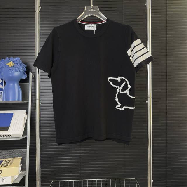 433 当天到货 现货现配 thom Browne 汤姆布朗25Ss拼色腊肠狗针织衫短袖 原版面料 官网同款 非再生纱 高版本 独立定织面料 经历柔软定型 洗水