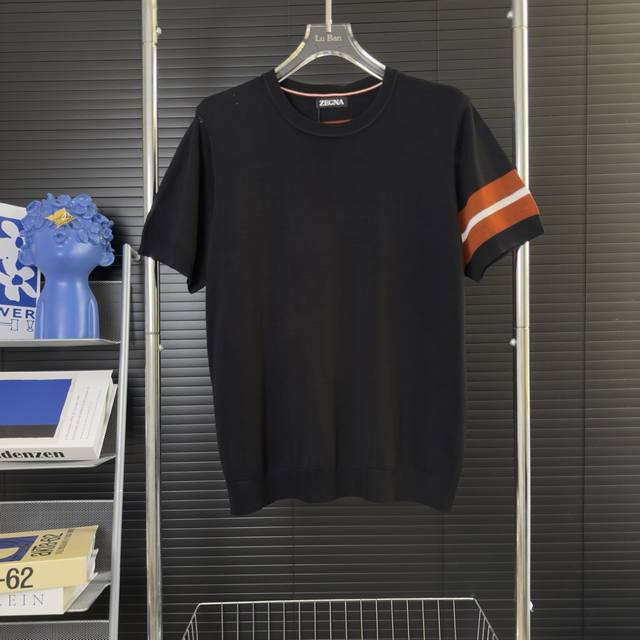 428 当天到货 现货现配 zegna 杰尼亚25Ss圆领针织短袖T恤 原版面料 官网同款 非再生纱 高版本 独立定织面料 经历柔软定型 洗水不变形 面料无渐变