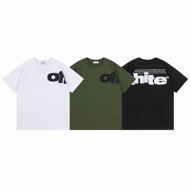 9021# Off White新款宽松版短袖T恤 尺码 S M L Xl 颜色 黑色 白色 军绿