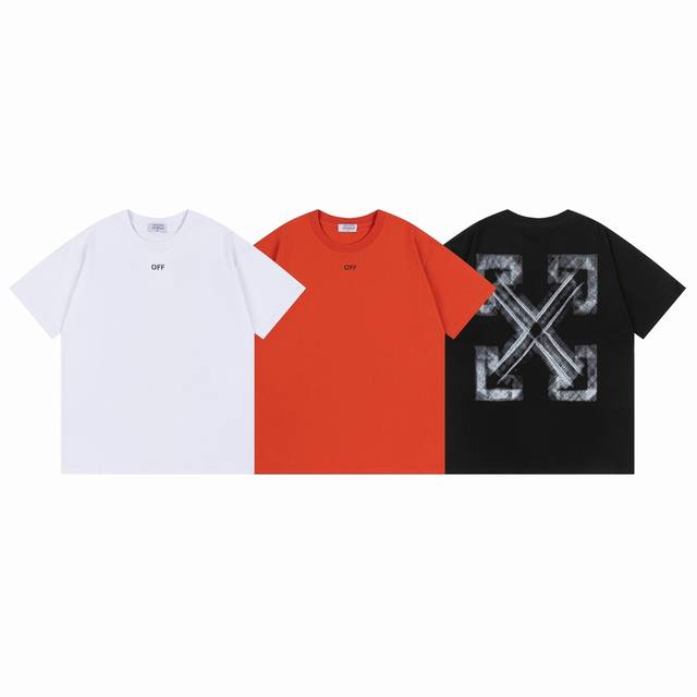9014# Off White新款宽松版短袖T恤 尺码 S M L Xl 颜色 白色 黑色 橘色