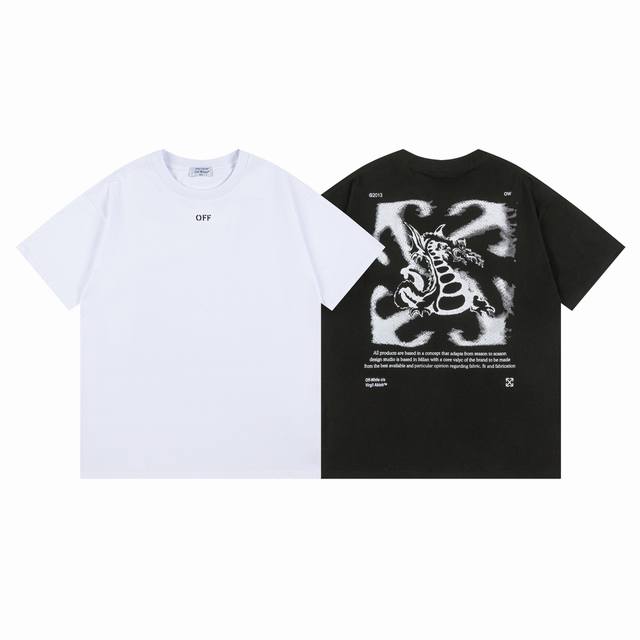 9008# Off White新款宽松版短袖T恤 尺码 S M L Xl 颜色 黑色 白色