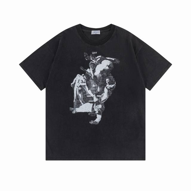 9039# Off White新款宽松版短袖T恤 尺码 S M L Xl 颜色 洗水黑色