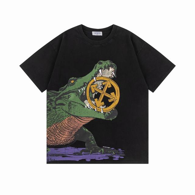 9022# Off White新款宽松版短袖T恤 尺码 S M L Xl 颜色 洗水黑色