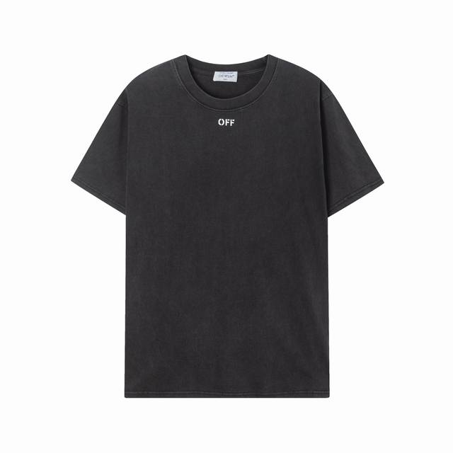 8018# Off White 24N新款彩色人像油画洗水款短袖T恤 颜色 黑色 尺码 M L Xl
