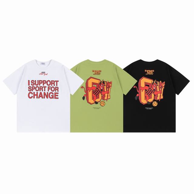 9050# Off White新款宽松版短袖T恤 尺码 S M L Xl 颜色 黑色 白色 绿色