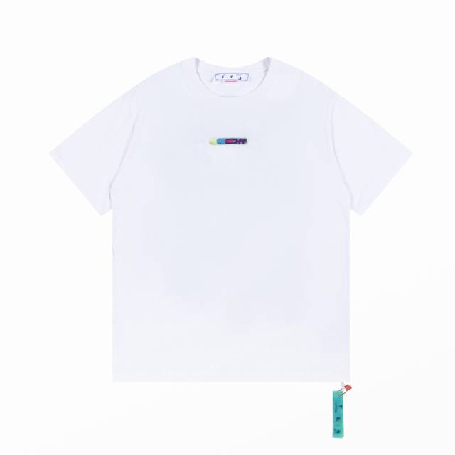 3040# Off White 刺绣绿叶宽松短袖T恤 颜色 白色 尺码 S M L Xl