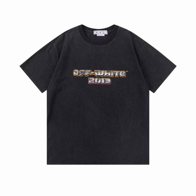 3058# Off White新款洗水宽松版短袖T恤 尺码 S M L Xl 颜色 洗水黑