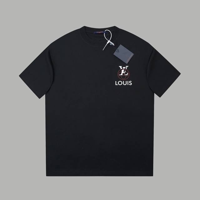 LV 25Ss早春新款 发泡绒面Lv字母短袖 轻奢主义 男女日常通勤穿搭必备单品 正确版本 欢迎对比 详细特征 320克 % 纯棉双纱汗布面料 同缸定染特种加粗