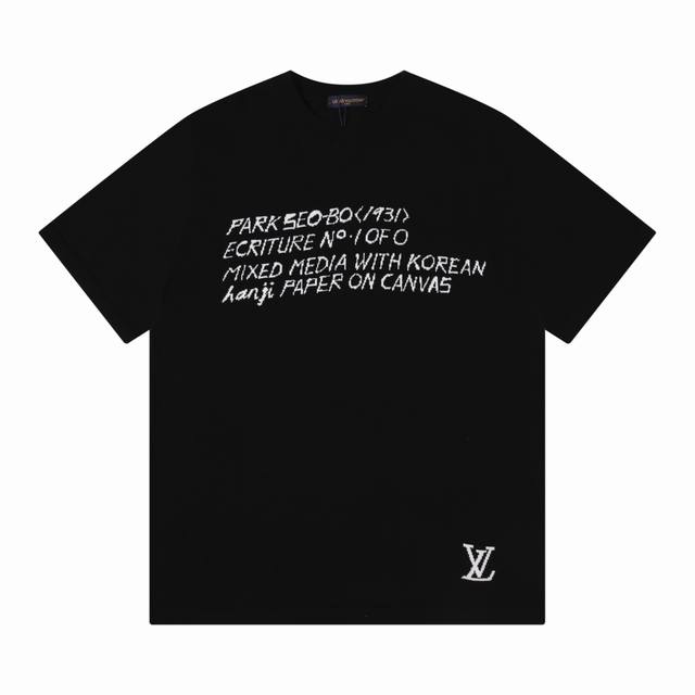 lv 路易家 中文汉字 提花圆领针织T恤短袖 颜色 咖色 黑色 码数 M L Xl Xxl