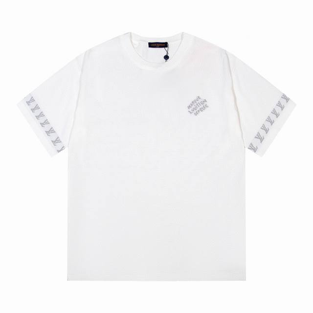 lv驴家 选秀款Logo小标提花圆领针织T恤 颜色 白色 黑色 蓝色 码数 M L Xl Xxl
