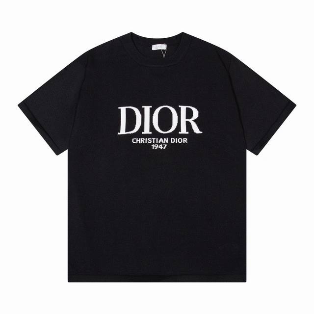 dior春季新款迪奥胸前Logo1947提花圆领针织T恤 颜色 黑色 白色 码数 M L Xl Xxl