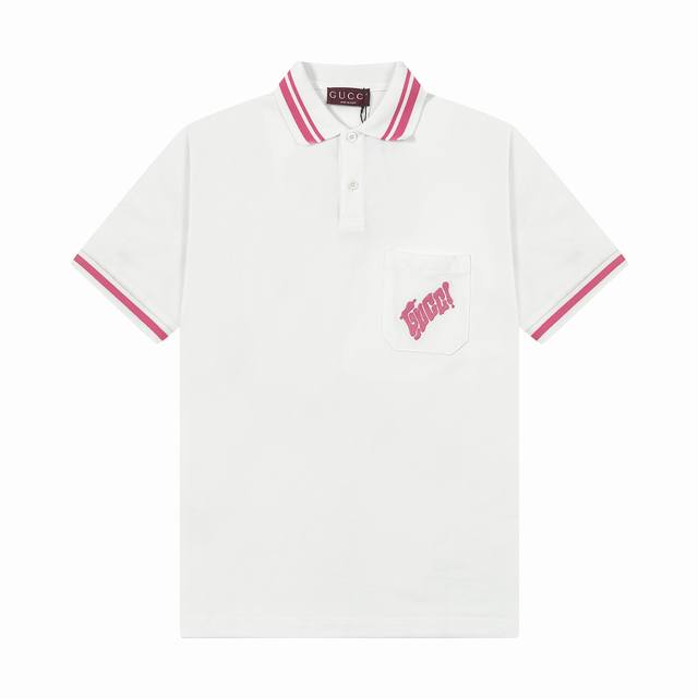 品牌 Gucci 面料 纯棉丝光珠地 克重 230克 颜色 白粉 白黑 黑色 尺码 M-Xxl 原版定制1 1细节还原 三标Logo齐全 高端定制 饰刺绣棉质翻