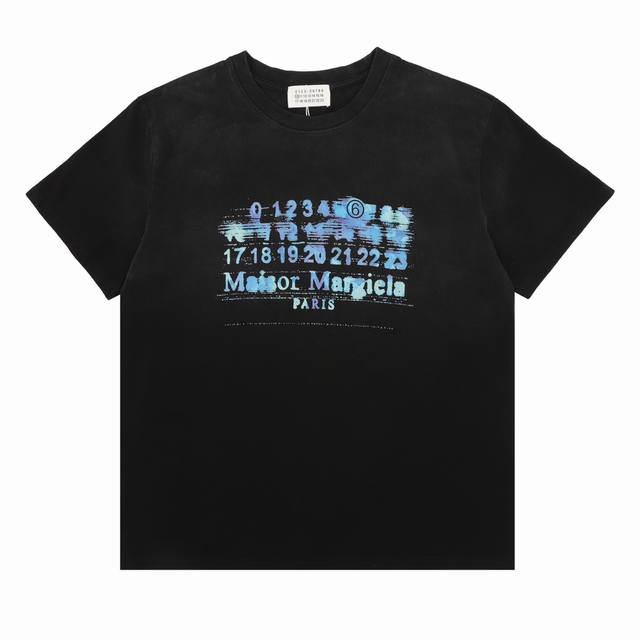 mm6 水洗数字印花圆领短袖 size S-L