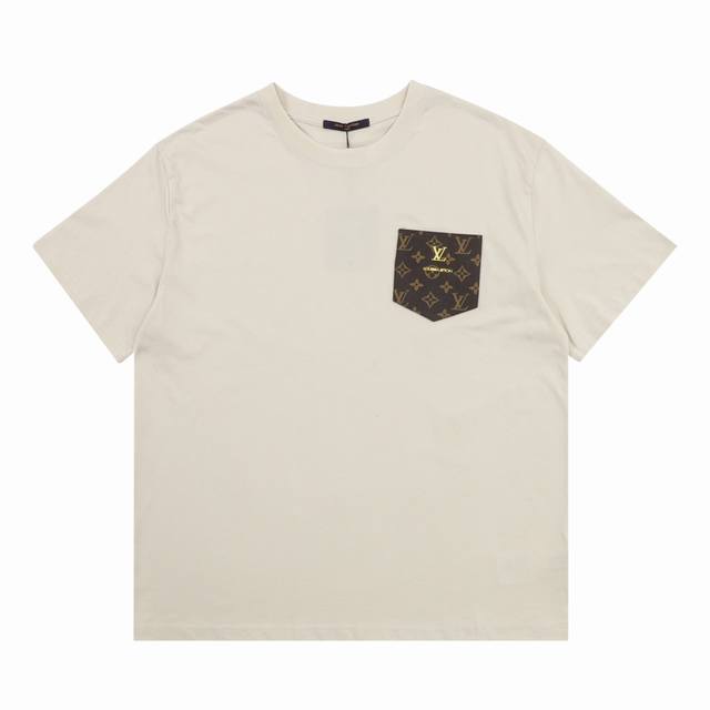 louis Vuitton 路易威登 口袋皮标老花情侣款短袖T恤 size S-L