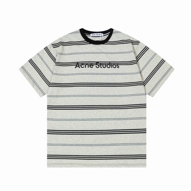 高品质 Acne 25Ss新款条纹短袖T恤 面料选用优质精密平纹棉质 摸起来超级舒服穿上身超级透气 早春必备单品条纹图案超级吸睛 让人一眼爱上 谁卖谁补单 时髦