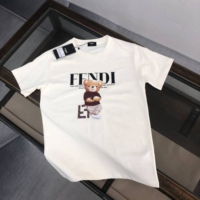 款号:F080 fendi 芬迪 25Ss 大师亲手设计潮牌新品印花圆领短袖T恤 春夏最新砖柜同步 Os落肩版型 - 260G双纱纯棉顶级面料 手感柔软 百分百
