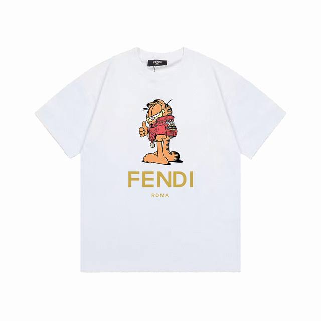 款号:F079 fendi 芬迪 25Ss 大师亲手设计潮牌新品印花圆领短袖T恤 春夏最新砖柜同步 Os落肩版型 - 260G双纱纯棉顶级面料 手感柔软 百分百