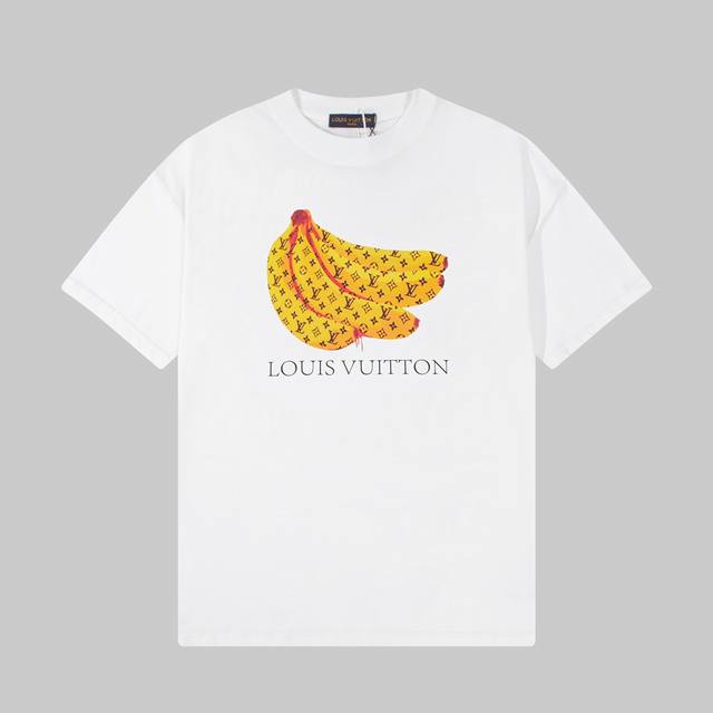上新款号 B200 lv Louis Vuitton 路易威登 24Ss黄色香蕉图案印花短袖T恤 定制280克同缸染面料 手感非常舒服 春夏最新砖柜同步 Os落