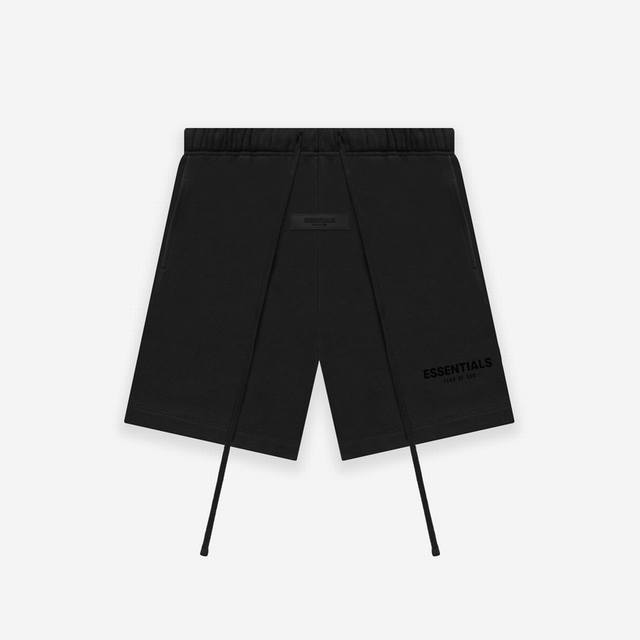 绿X版本 黑色 顶级版本Fear Of God Essentials Fog小标植绒短裤男女情侣明星同款纯棉宽松透气休闲裤 第八季最新款植绒Logo一出 可谓是