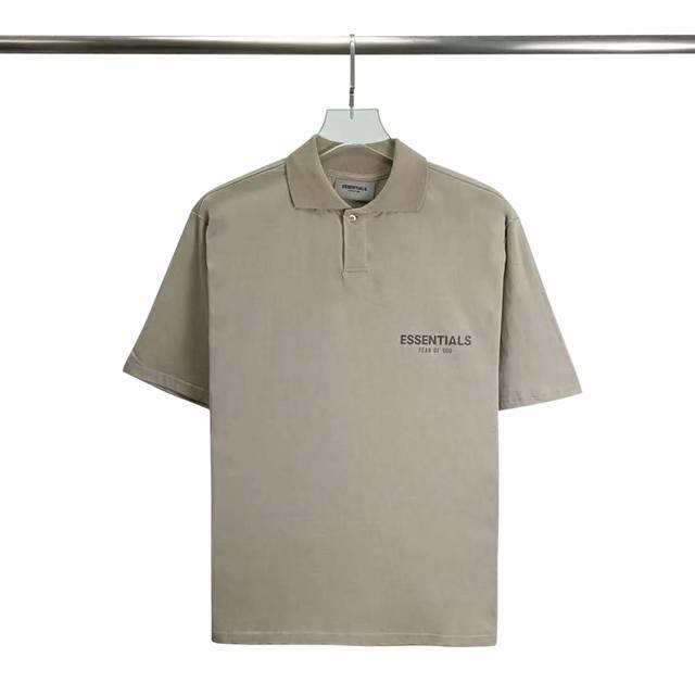 顶级版本Fear Of God Fog Essentials 3 反光 新复线纯棉短袖polo衫 高品质翻领polo面料采用高端采用双纱爽滑棉 丝滑柔顺 不变形