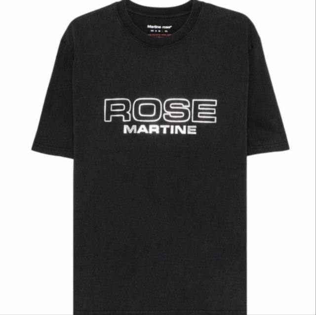 款号Mr15 Martine Rose Ss25 Logo印花圆领套头短袖T恤 男女同款 颜色 : 黑色 白色 尺码 : S M L Xl