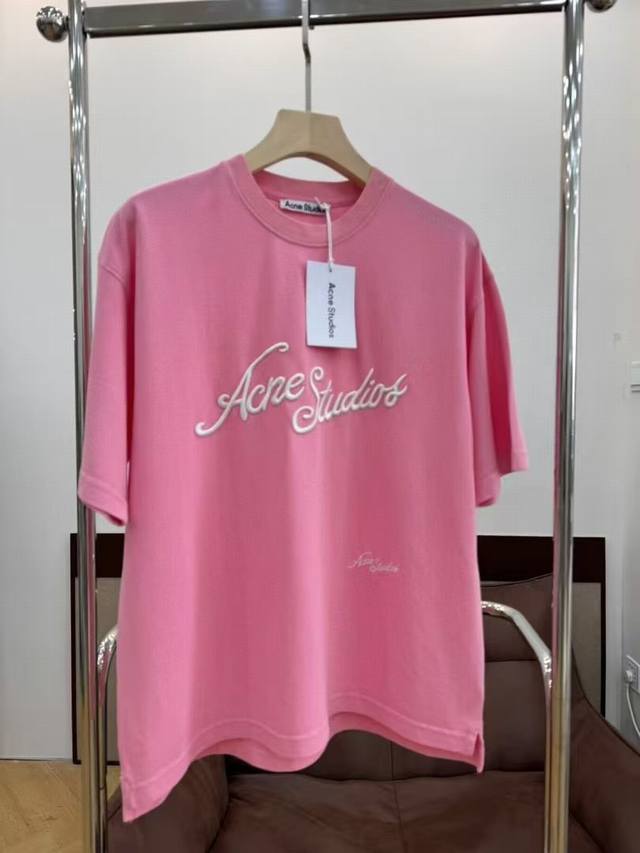 款号 Ac13# Acne Studios 25新款珠地网眼T恤 圆领宽松版型 耷拉的袖子 上身便显得十分随性和自然 胸前Acne Studios的字母采用独有