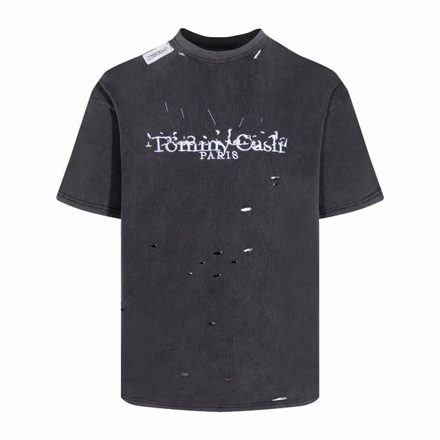 编号M003# M6吉拉风格平替款Maiso Margiela X Tommy Cash联名做旧破烂恶搞正确版短袖T恤 吉拉风格平替款刺绣短袖T恤 黑T也有新花