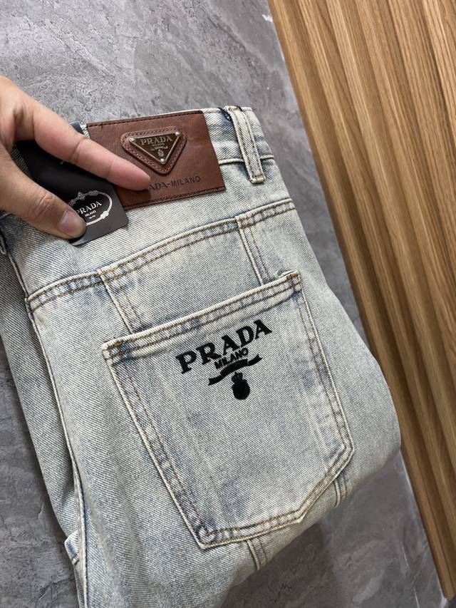 prada 普拉达 2025春夏新品 三标齐全 阔版牛仔裤 好货不用过多介绍 看细节 专柜码数 28-38 175 140上身32