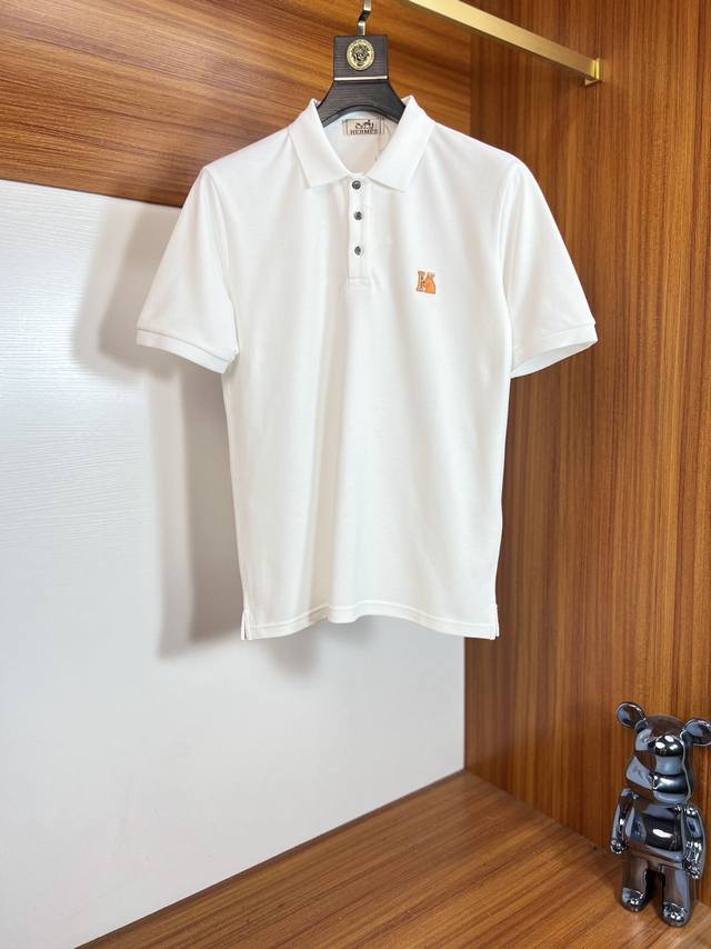 Hermes 爱马仕 2025年春夏新品上新 三标齐全 翻领短袖polo衫 好货不用过多介绍 看细节 专柜码数 M-Xxxl 175 140建议L