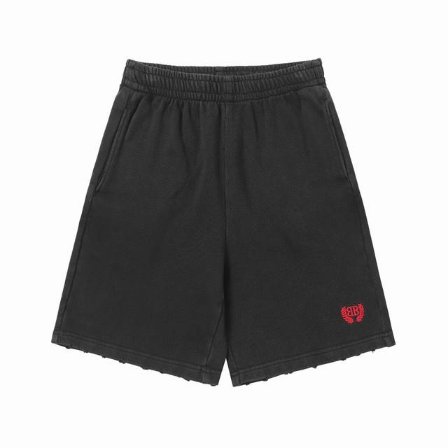 顶级版本 大货细节图 balenciaga 最高版本 Red Laurel Classic运动短裤 100%全棉毛巾底大卫衣环保黑面料 420克紧密纺 酵磨水洗