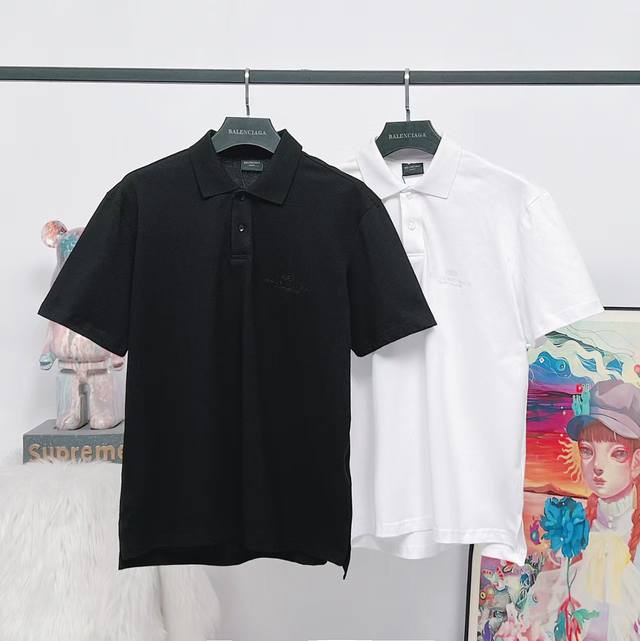 顶级版本 大货挂拍图 #巴黎25Ss新品Bbgarde-Robeinterwined绣花翻领polo衫短袖# balenci*Ga巴黎# 面料采用260G巴黎专