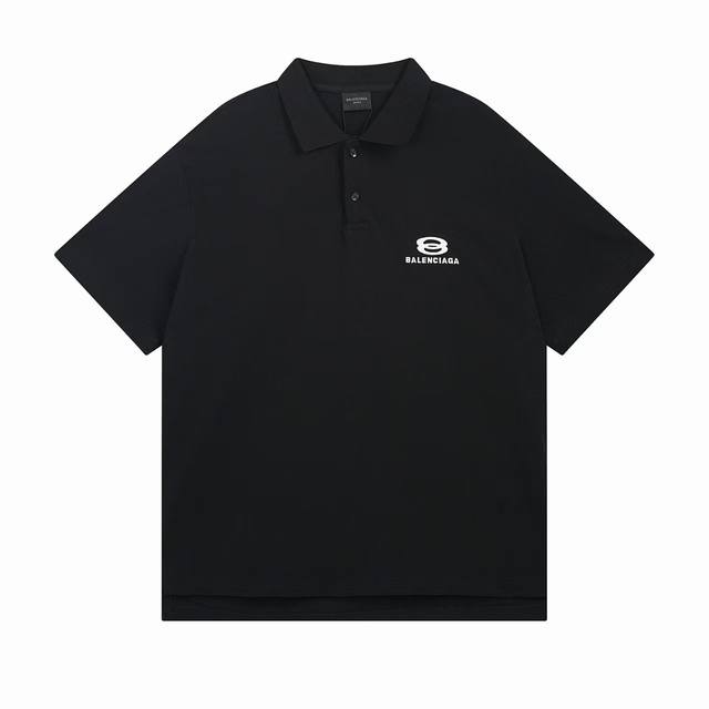 顶级版本 大货细节图 #巴黎25Ss双环经典字母Logo绣花翻领polo衫短袖# balenci*Ga巴黎# 面料采用260G巴黎专用奢品珠地棉*高克重1比1定