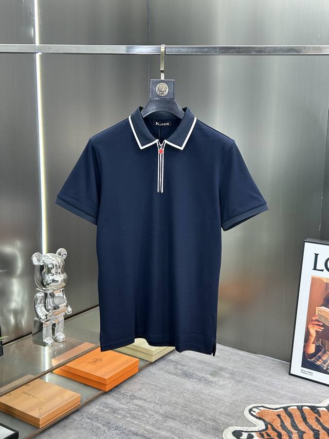 Ouk Kiton 25最新款高端牛货翻领短袖polo衫可搭配牛仔裤或者休闲运动裤都没有问题 百搭款 尺码 M-3Xl