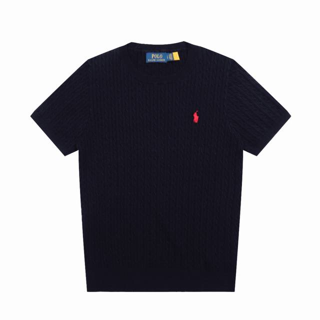 顶级品质 款号 Ds502# 全年不下架 拉夫劳伦Ralph Lauren小麻花圆领纯色刺绣Logo针织短袖 拉夫劳伦Ralph Lauren经典基础小麻花百搭