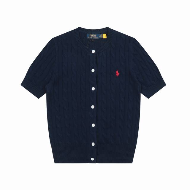顶级品质 款号 Ds021# 全年不下架 拉夫劳伦Ralph Lauren圆领开衫纯色小马刺绣Logo针织短袖 拉夫劳伦Ralph Lauren经典基础百搭四季