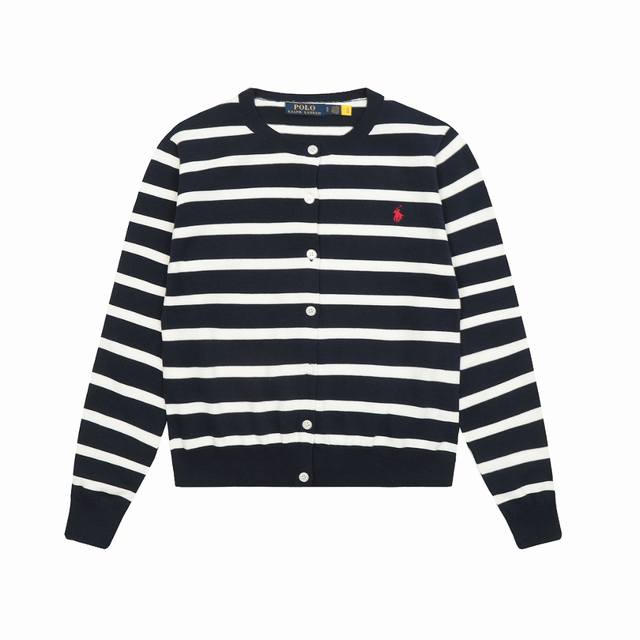 顶级品质 款号 Ds011# 拉夫劳伦Ralph Lauren提花条纹圆领基础小马刺绣Logo针织开衫长袖 拉夫劳伦Ralph Lauren经典基础百搭款平纹条