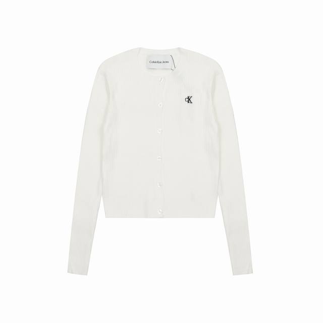 顶级品质 款号 C001# Calvin Klein Ck经典基础宽圆领针织开衫长袖 calvin Klein Ck女神早秋必入百搭款针织开衫小外套 进口品质棉