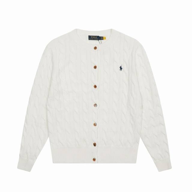 顶级品质 款号 Ds006# 拉夫劳伦Ralph Lauren圆领纯色小马刺绣Logo麻花针织开衫 拉夫劳伦Ralph Lauren经典基础百搭四季款针织开衫外