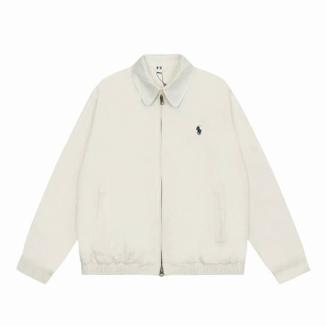 顶级品质 款号 8088# 拉夫劳伦Ralph Lauren老干部小马刺绣老干部夹克外套 拉夫劳伦Ralph Lauren青花撞色翻领白色系老干部短款复古飞行夹