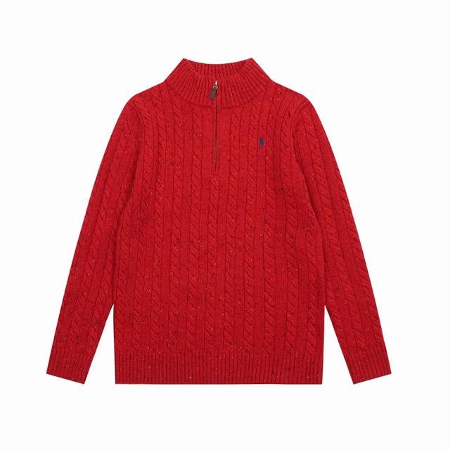 顶级品质 款号 Ds038# 拉夫劳伦Ralph Lauren羊毛混纺小马刺绣Logo麻花针织半拉链毛衣 拉夫劳伦Ralph Lauren渐变多彩色点百搭情侣款