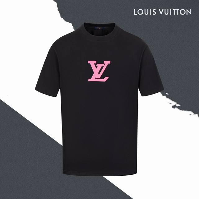 款号Sl175 lv路易威登字母Logo发泡印花圆领短袖 发泡印花 情侣同款 全套包装 三标齐全 区别市场通货 随意对比 纯棉280克高克重32支双纱 不起球