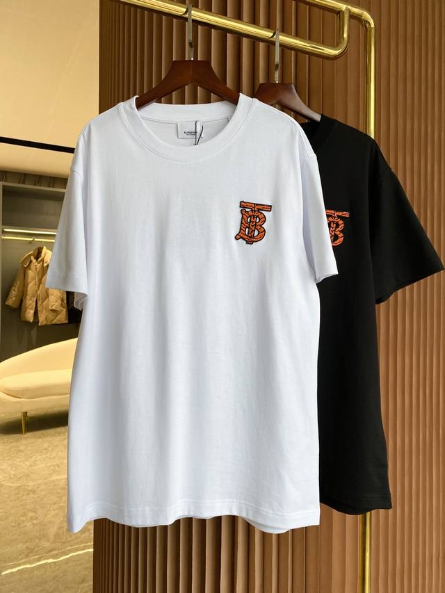 Bbr 巴宝莉 虎纹Tb专属标识装饰棉质宽松 短袖T 恤衫 Bur王牌尖货 镇店之宝 年春夏虎年系列 虎年刺绣元素Tb图案 高端百搭大气款 情侣款棉质圆领短袖