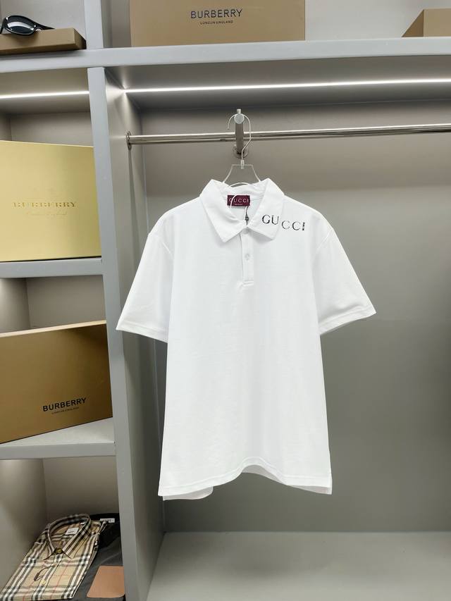 Gucci 古驰 对位印花新款polo衫 原版面料 官方同款 采用210克纯棉珠地面料 定制 同缸染面料 手感非常舒服爽滑 版型挺阔有型 一线品牌代工厂p出品