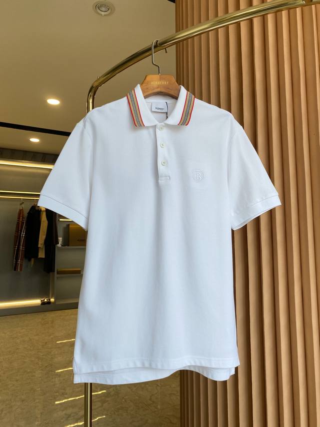 标志性条纹尖领珠地网眼布棉质 polo 衫 最新爆款男士条纹装饰驾到 同步官网发售 超奢气质效果 焕新标识Logo刺绣设计 男士女士日常商贸休闲必备款 这周带来