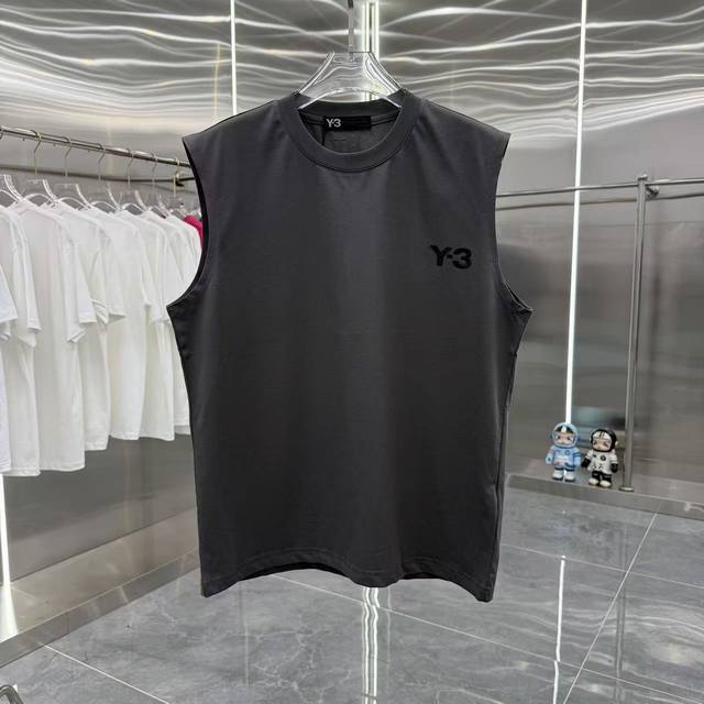 Y3 2025夏季新款 无袖背心 厚板硅胶 工艺 男女同款宽松版 S M L Xl Xxl 五个码 颜色 黑色 白色 灰色