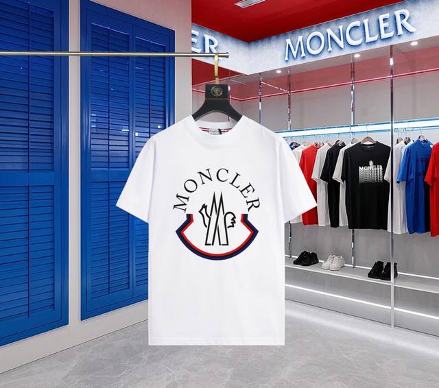 升级版本 手机智能感应~Nfc芯片袖章~直达官网防伪 Moncler~蒙口 2025新款高品质圆领短袖T恤 袖口车有进口绣花标 定制定染,手感非常舒服 超级百搭