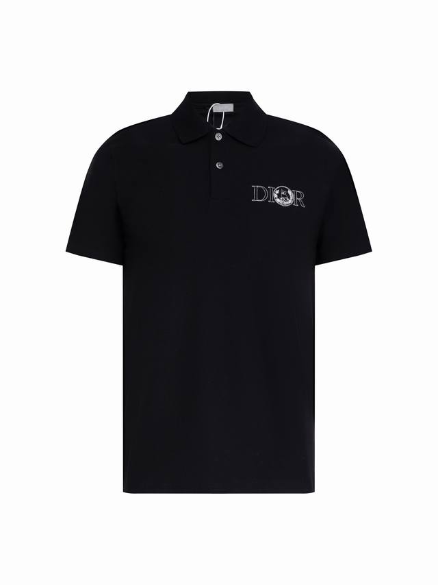 Zp版本 - Dior迪奥 最新官网同步上新 精密刺绣翻领polo衫 -采用原版Zp一致定制索罗娜双珠地面料 螺纹同缸定染零色差 Yb一样克重280G 独家品质