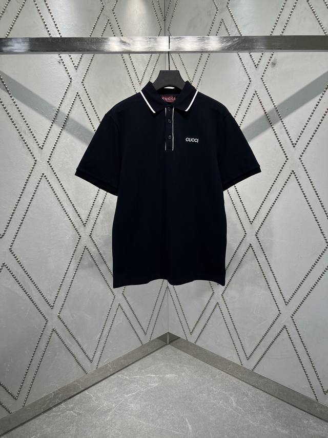 G家 25Ss新款常规版型polo衫以弹力珠地棉匠心呈现 搭配撞色品牌刺绣及领口织带细节 更显精巧趣致 码数 S.M.L.Xl.Xxl.