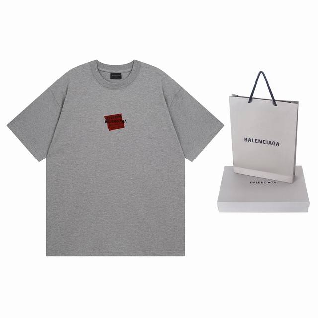 实拍图 顶级版本.官网品质 Balenci*Ga 巴黎#2025新款 前后字母Logo刺绣胶带压胶短袖T恤 设计感十足 欢迎对比 面料采用巴黎Zp定织定染全棉双