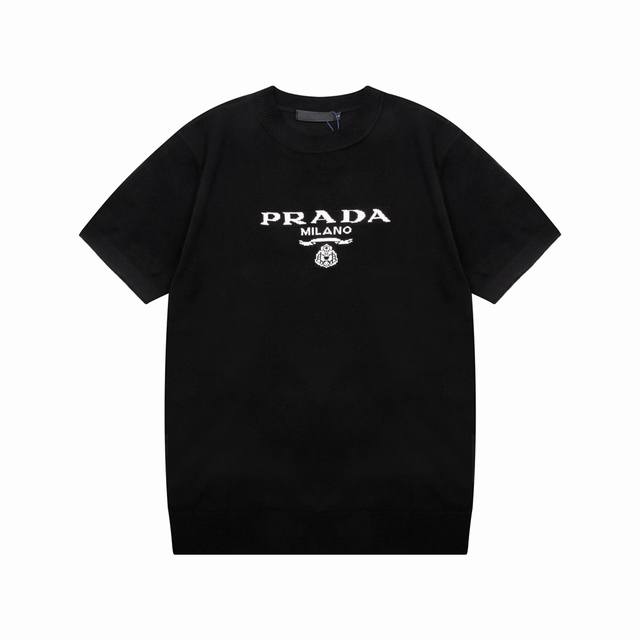 prada 普拉达 字母色织三角标 针织圆领 升级 灵感源自八十年代复古 原版面料 官方同款 polo衫 定制 网纱毛衣针织面料 手感非常舒服 春夏最新砖柜同步